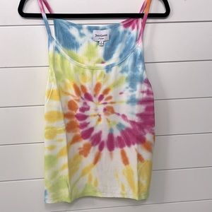 JUICY COUTURE Ribbed Tie Dye Tank in Spiral Combo NWT
